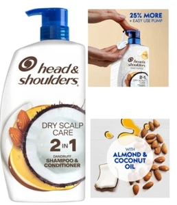HEAD & SHOULDERS DANDRUFF SHAMPOO + CONDITIONER ALMOND COCONUT OIL 38.8 fl. oz. - Picture 1 of 10