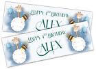 x2 Personalised Birthday Banner Animal Design Kids Party Decoration 339