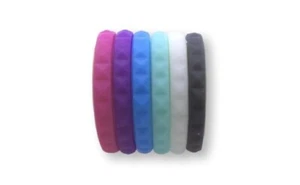 Womens 6 Pack Silicone Thin Stackable Functional Fashion Rings Size 9 - Picture 1 of 3