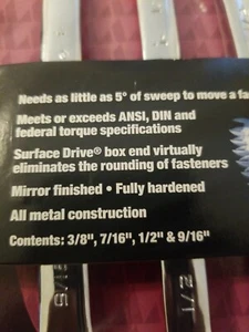 GearWrench Combination Gearwrench 4 PC Set Ace Tools Premium SAE 2068112 NEW  - Picture 1 of 1