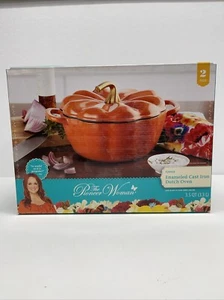 The Pioneer Woman Pumpkin 3.5-Quart Enamel Cast Iron Dutch Oven Orange FREE SHIP - Picture 1 of 2