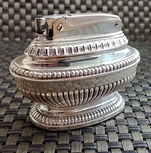 RONSON QUEEN ANNE MODEL -SILVER PLATE 1950's TABLE LIGHTER with Original Box - Picture 1 of 20