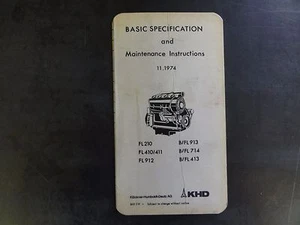 Especificaciones básicas KHD Deutz FL210 FL410/411 FL912 B/FL913 B/FL714 B/FL413  - Imagen 1 de 2
