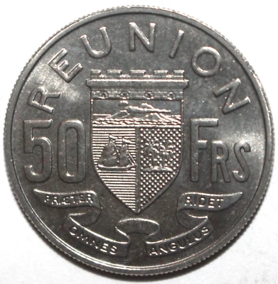 Moneda 50 Francos Reunión Francesa 1962 KM# 12 África Cincuenta Marianne París Foto 1 de 2