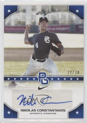 2015 Leaf Perfect Game National Showcase Blue /30 Nikolas Constantakos Auto - Image 1 of 2