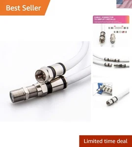 GTOTd 1.5ft Coaxial Cable with Extension Adapter - Perfect for Satellite TVs - Picture 1 of 9