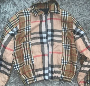 Vintage Burberry Reworked Jacket Unisex Size Large Nova Check Bomber - Picture 1 of 7