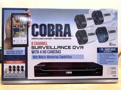 Cobra 63890, 8-канальный видеорегистратор с 4 камерами видеонаблюдения высокой четкости - Изображение 1 из 4