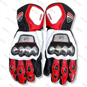 Ducati Corse C6 Rot Leder Motorrad Racing Handschuhe Motorrad Reithandschuhe - Bild 1 von 3