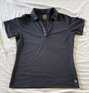 Jack Daniels Polo Shirt Old No 7 Womens OGIO Short Sleeve Black Size M Quick Dry - Picture 1 of 16