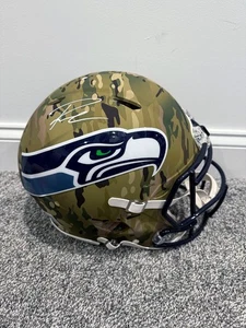 RUSSELL Russ WILSON Seattle Seahawks CAMO SIGNED Full-Size Speed Pro Helmet COA - Picture 1 of 5