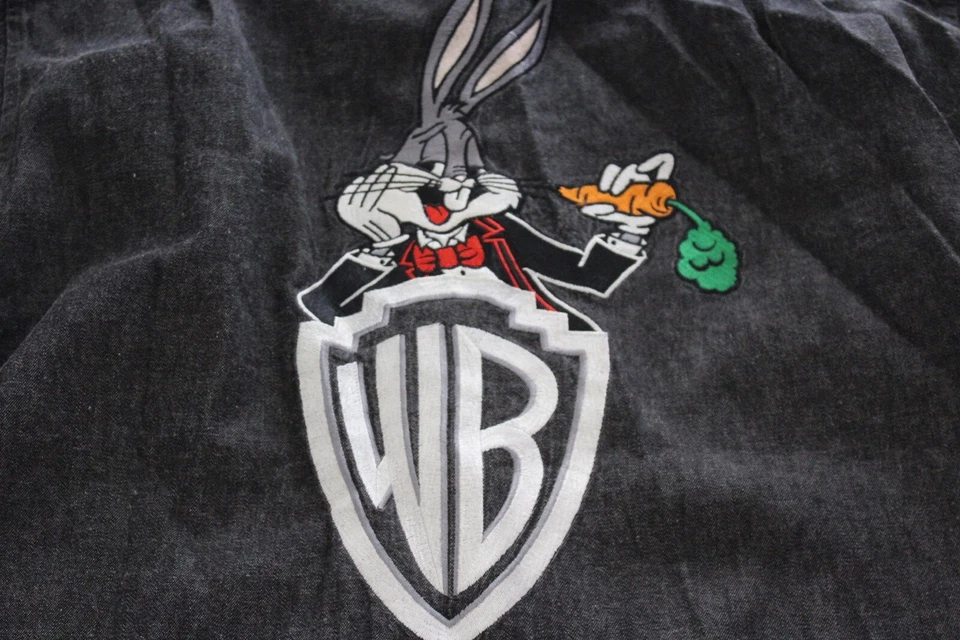 CAMISA MANGA LARGA Warner Bros Panel Trasero Bugs Bunny Pequeña S 15 x 34/35 Denim De Colección Foto 1 de 4
