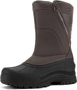 mysoft Men's Winter Snow Boots Mid Calf Waterproof Insulated Fur Lined Warm - Picture 1 of 6