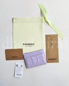 $470 Auth BNWT BURBERRY Quilted Leather Lola Mens/Womens Card Case/Wallet Violet - Picture 1 of 17