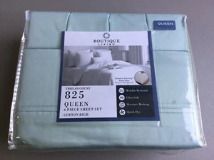 NWT 6 pc. Boutique Living 825 TC Wrinkle Resistant Queen Sheet Set Teal #1484L - Picture 1 of 3