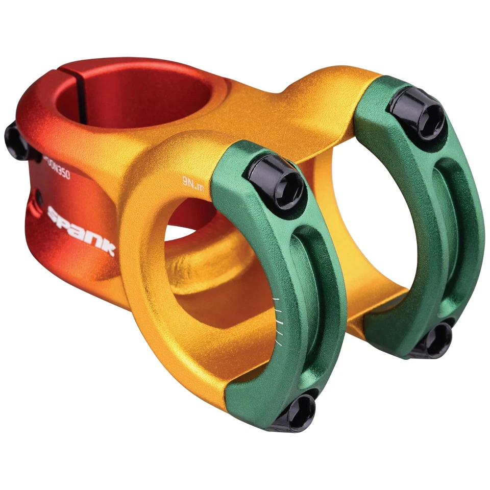 Spank Spoon 350 Stem - 45mm, 35mm Clamp, +/-0, Rasta Red/Gold/Green - Image 1 of 1