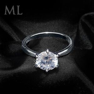 2.5 Carat Round Cut Solitaire Bridal Engagement RING Simulated White Gold Plated
