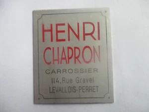 Typenschild Citroen Schild ID-plate Henri Chapron DS Plakette S61 - Picture 1 of 1