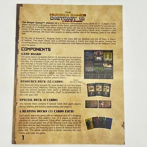 The Hunger Games District 12 Instructions 2012 Replacement Pieces Parts Rules - Picture 1 of 2