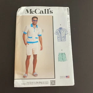 McCall's Sewing Pattern M8414 BB 44-46-48-50-52 Mens Knit Shirts & Shorts Uncut - Picture 1 of 10