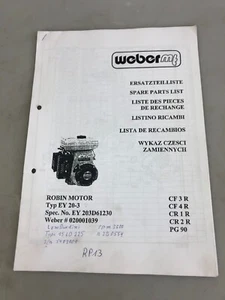 WEBER Ersatzteilliste Robin Motor Typ EY 20-3 - Bild 1 von 4
