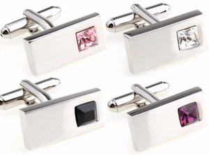 Beautiful Crystal Design Mens Wedding Gift Cuff links by CUFFLINKS DIRECT - Picture 1 of 10