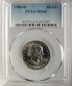 1980-D $1 SBA SUSAN B ANTHONY DOLLAR MINT STATE GEM BU PCGS MS65 #41457497 - Picture 1 of 4