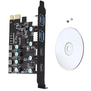 Carte PCI-E 4 ports 2*USB-A 2*USB-C PCI Express carte d'extension USB 3.2 GEN1 5 Gbit/s - Photo 1/11