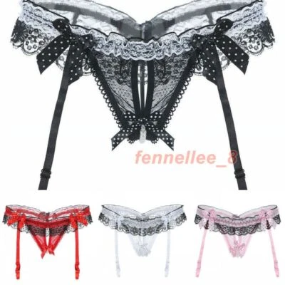 Women's Lingerie Panties Lace Thongs Garters G-string Knickers Briefs Underwear - Image 1 of 4