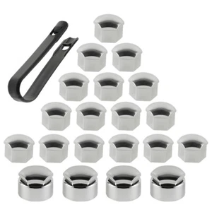 17mm Wheel Nut Caps Covers Chrome w/ Tool For Audi For BMW For Mini For VW - Picture 1 of 8