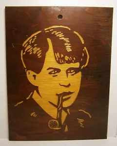 Yesenin Portrait Vtg Wood Picture Esenin Russian Poet Signed Dated 1980 Painting - Picture 1 of 11