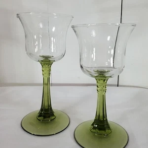 2 PartyLite Radiant Glow Glass Votive Candleholder spiky green stem - Picture 1 of 6