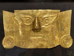 Pre-Columbian Peru Lambayeque Culture STYLE Naylamp Tumbaga Framed Funerary mask