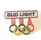 Vintage Bud Light Team USA Olympic Gold Tone Enamel Lapel Pin Blue Red White...