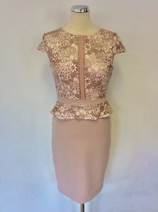 BRAND NEW PHASE EIGHT BLUSH PINK LACE TOP SPECIAL OCCASION PENCIL DRESS SIZE 10 - Picture 1 of 4
