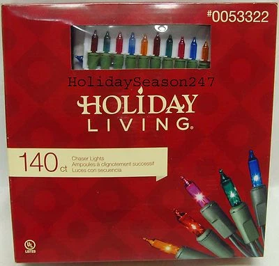 140 Motion Chaser Light String Multi or Clear 8 Function Christmas Holiday Decor - Image 1 of 4