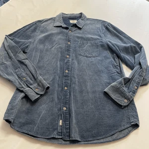 Marine Layer Blue Cotton Corduroy Long Sleeve Button Up Shirt Size Large - Picture 1 of 7