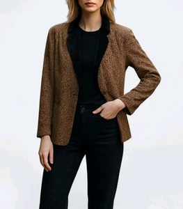 Kenji Leopard Light Material Blazer Size 10 - Picture 1 of 4