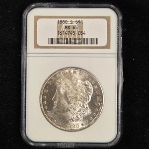 1880-S Morgan Silver Dollar NGC MS65 Old Holder Some Prooflike Surfaces - Picture 1 of 3