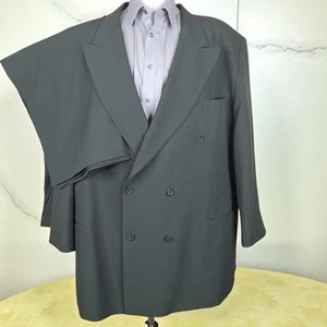 Falcone 2 Piece Suit Mens 56L 48X31 Green VL Double Breasted - Picture 1 of 12