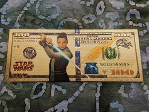 Rey Skywalker Gold Foil Novelty Collectible Banknote Star Wars – Great Gift! - Picture 1 of 2