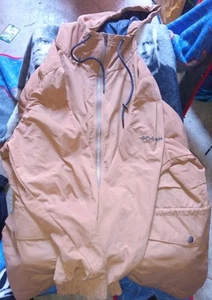 Columbia Windbreaker Hoodie Jacket Mens 1X Long Sleeve Full Zip Brown - Tan - Picture 1 of 6