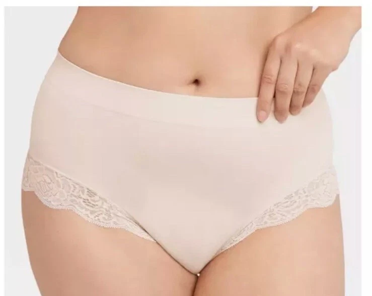 Calzoncillos de encaje Maidenform Self Expressions Feel Good Fashion XXL concha de arena beige Foto 1 de 1