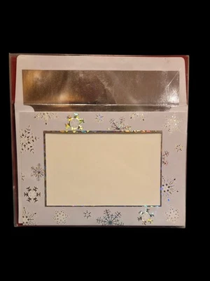 Seasons Greetings 18 Deluxe Desiginer Holiday Photo Insert Cards  Foil Envelopes - Imagem 1 de 4