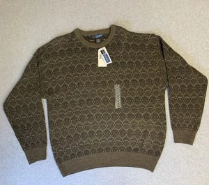 Via Torino Sweater Mens XL Multicolor Brown Grandpa 90s Cabincore NWT - Picture 1 of 12
