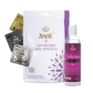 XXL Impostare Mix Spezial Confezione da 100 profilattici PlayGel med 250 ml per - Foto 1 di 24