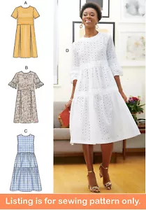 PATRÓN DE COSTURA Coser Ropa Mujer Vestido Vestido de Sol Boho Retro Verano Plus Talla 7948 - Imagen 1 de 3
