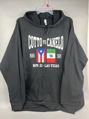 Black Hoodie Sweatshirt Cotto VS Canelo 2015 2XL New made in usa Boxing - Image 1 of 4