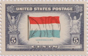 1943 Luxembourg 5 Cents US Postage Stamp World War II Overrun Countries Series - Picture 1 of 1