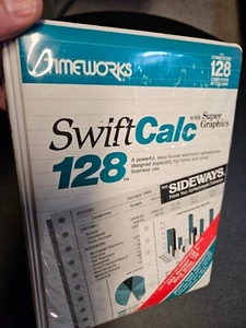 COMMODORE 128 -- SWIFT CALC 128 WITH SIDEWAYS (TIMEWORKS - DISK) - Picture 1 of 7